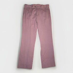 J. McLaughlin Womens Pink Gray Stripes Chino Cotton Pants Size 34x29 Flat‎ Front